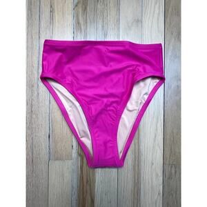 NWT J. Crew High Rise Full Coverage Pink Fuchsia Bikini Bottom Women's XS BM426